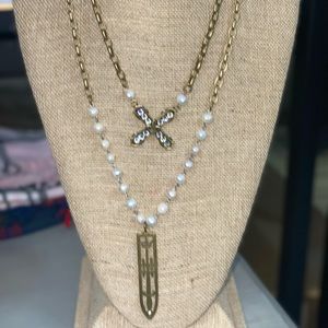 French Kande Swarovski French Kiss with Freshwater Pearls Double Strand